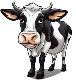 AI generated Cartoon Style Farm Cow Logo Illustration No Background ...