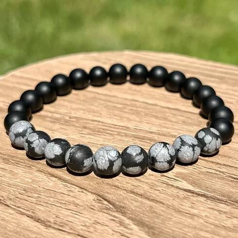 Minerální náramek obsidián, onyx - OSOBNÍ PROBUZENÍ