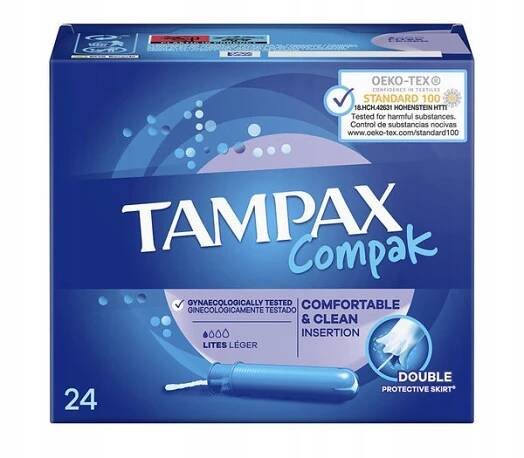 Tampony s aplikátorem TAMPAX Compak 24 ks LITES POŠKOZENÝ KARTON