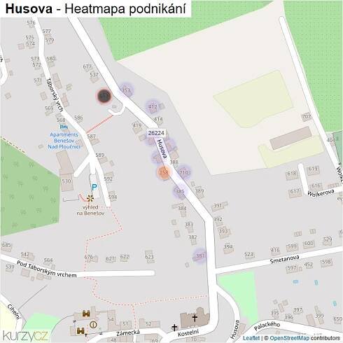 Mapa Husova - Firmy v ulici.