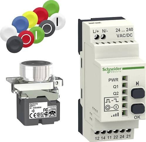 Schneider Electric XB4RFA02, XB4RFA02 tlačítko, 22 mm, 240 V/AC, 1.5 A, 1 sada