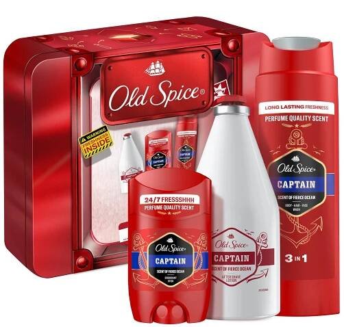 Old Spice Captain Old Spice Captain sprchový gel pro muže 250 ml + Old Spice Captain After Shave Lotion voda po holení 100 ml + Old Spice Captain tuhý deodorant pro muže 85 ml