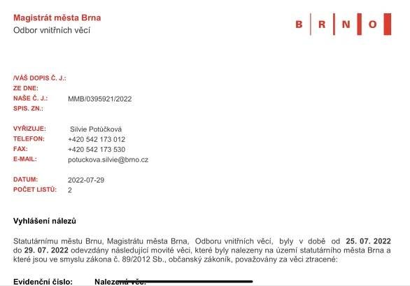 Jízdní kola, mobilní telefony i rodinné fotografie. Přečtěte si, co se v Brně našlo - Brněnský hlas