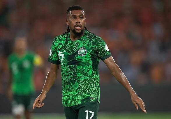 Alex Iwobi of Nigeria playing soccer.