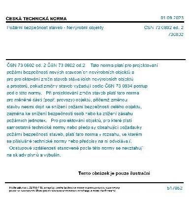 ČSN 73 0802 ed. 2 - Požární bezpečnost staveb - Nevýrobní objekty - Tisk