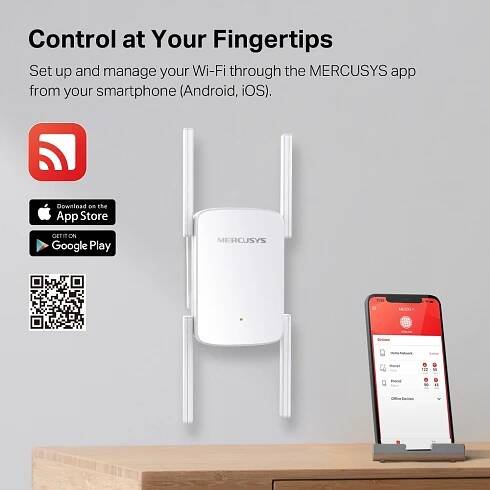 Mercusys ME50G, Wi-Fi AP/Extender/Repeater, AC1900, 1x GLAN | SUNTECH Computer - prodej počítačů, elektroniky a spotřebního