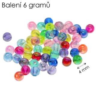 AB kuličky 4mm, plast (6g=cca220ks)