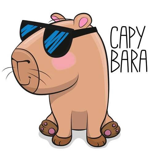 kreslená kapybara se slunečními brýlemi - kapybara stock ilustrace