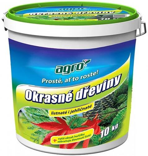 Agro Hnojivo na rostliny Okrasné dřeviny 10 kg; 200–500 m2 dle typu rostliny