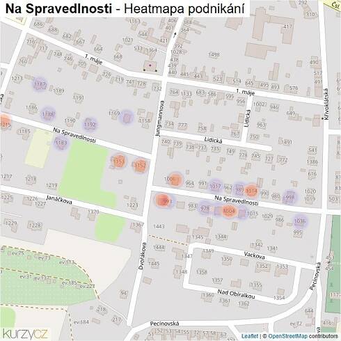Mapa Na Spravedlnosti - Firmy v ulici.
