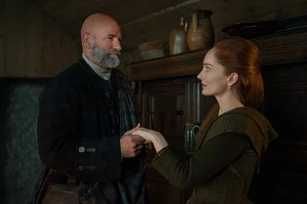 Graham McTavish and Lotte Verbeek as Dougal and Geillis in 'Outlander' Season 7 Part 2