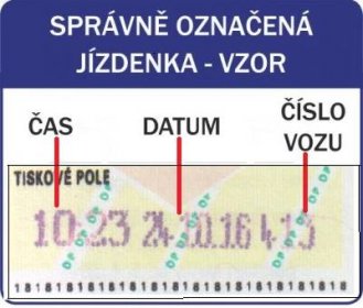 Vzor správně označené jízdenky | Dopravní podnik města Ústí nad Labem