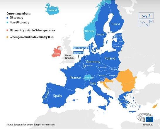 OUR AREA OF OPERATION WITHIN SCHENGEN ZONE