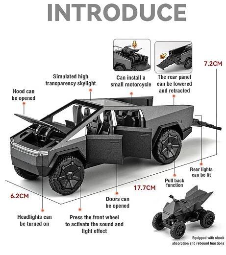 Cybertruck 1/32 Pickup Truck Alloy Car Model – TESLAUNCH