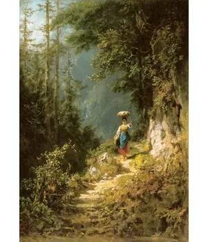Reprodukce - VSO 1216 Carl Spitzweg - Dívka s břemenem na hlavě