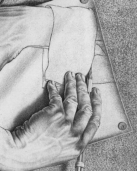 Drawing Hands by Maurits Cornelis Escher Themes