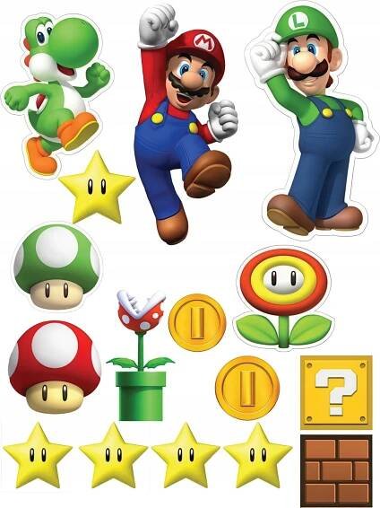 OPLATEK NA DORT Výtisk Jedlý SUPER MARIO HRA LUIGI + JMÉNO BONUS #4