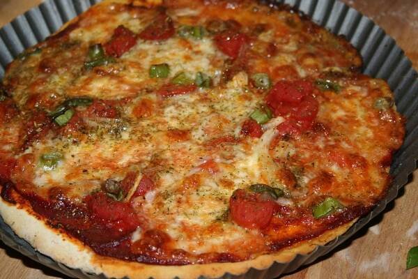 Celozrnná vegetariánská pizza - bez kynutí
