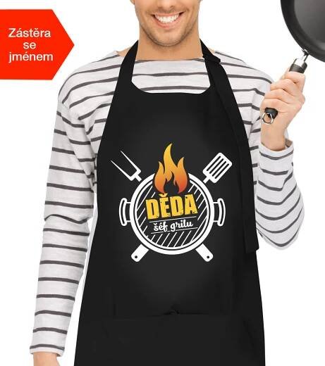 Grilovací zástěra pro dědečka - Děda šéf grilu