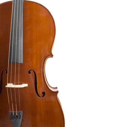 Violoncello na bílém whith copyspace — Stock obrázek