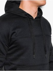 Ombre Clothing Pánská mikina s kapucí - černá B1078