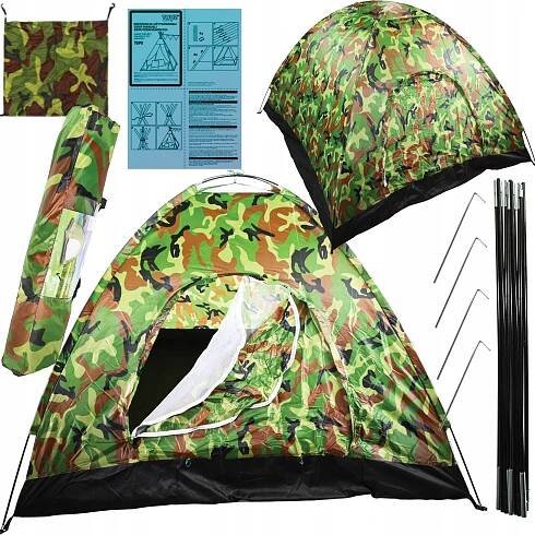 TURISTICKÝ STAN PRO 4 OSOBY VOJENSKÝ MASKÁČOVÝ KEMPINGOVÝ VODĚODOLNÝ