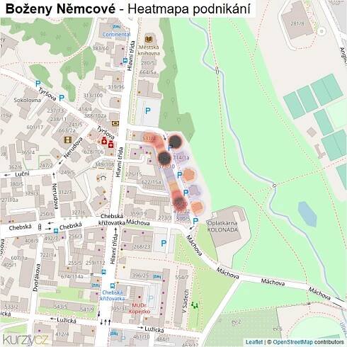 Mapa Boženy Němcové - Firmy v ulici.