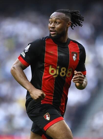 Antoine Semenyo of AFC Bournemouth running during a soccer match.