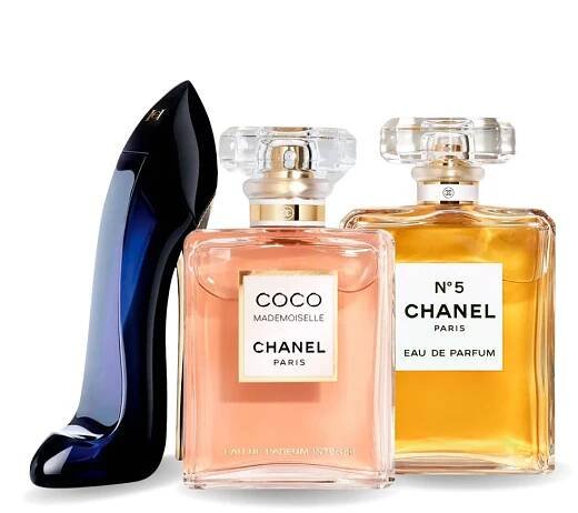 Sada 3 parfémů perfumes GOOD GIRL, COCO MADEMOISELLE, Chanel No5 100ml