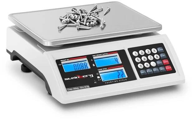 POČÍTACÍ VÁHA - 15 KG / 0,2 G - 22,8 X 28 CM - BATERIE 80 H - 3 LCD