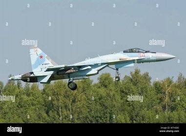 Russian Air Force Su-35 during Aviadarts 2016 in Ryazan, Russia. Stock Photo