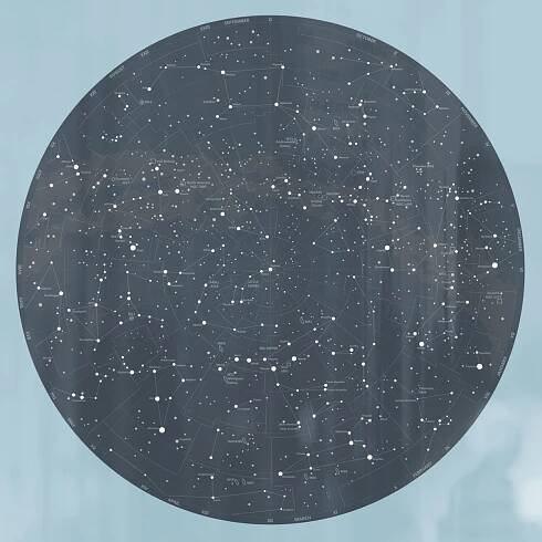 Celestial sky design on blue limited edition print