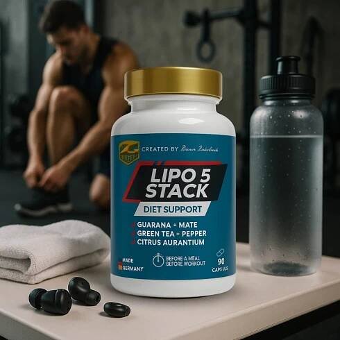 Z konzept lipo 5 stack ilustrace gym muž