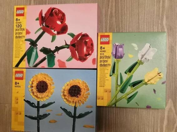 Lego Kytky Tulipány Růže Slunečnice 40460 40461 40524 - Hračky