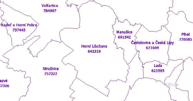Katastrální mapa Horní Libchava