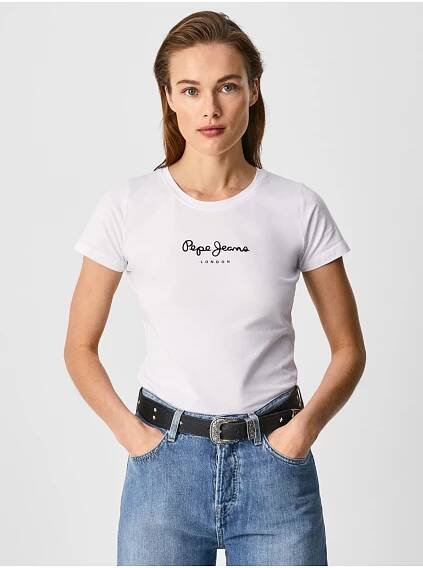 Bílé dámské tričko Pepe Jeans New Virginia