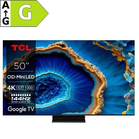 TCL 50C803 TV SMART Google TV QLED/126cm/4K UHD/4000 PPI/144Hz/Mini LED/HDR10+/Dolby Vision/Atmos/DVB-T2/S2/C/VESA