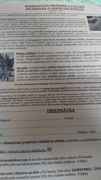 Hledají se zájemci o domácí práci