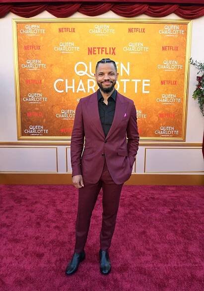Tunji Kasim attends Netflix's Queen Charlotte: A Bridgerton Story World Premiere at Regency Village Theatre on April 26, 2023 in Los Angeles, California.