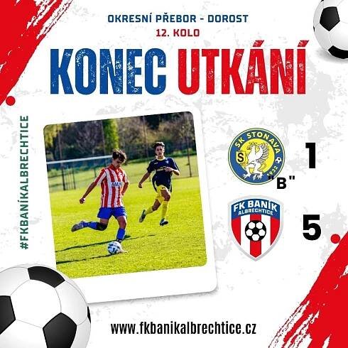 Dorost na závěr vítězně, SK Stonava „B“ – Baník Albrechtice 1:5 | FK Baník Albrechtice