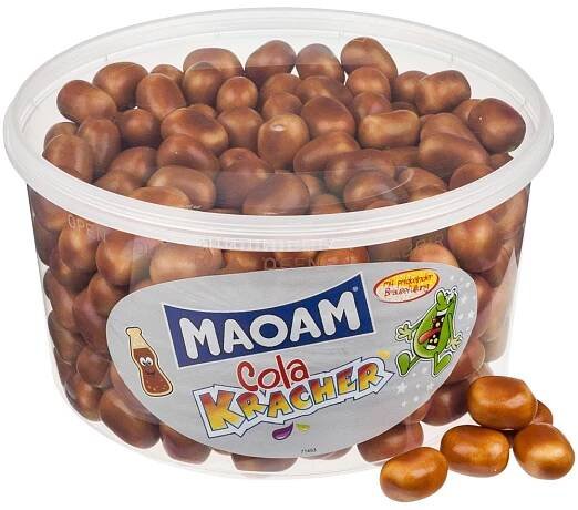 Haribo Maoam Cola Kracher - Žvýkací bonbony s příchutí koly 1200g (dóza 300ks)