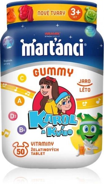 MARŤÁNCI Karol a Kvído jaro - léto žvýkací tablety s multivitamínovým komplexem