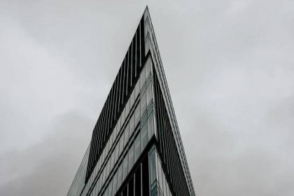 pointed glass building