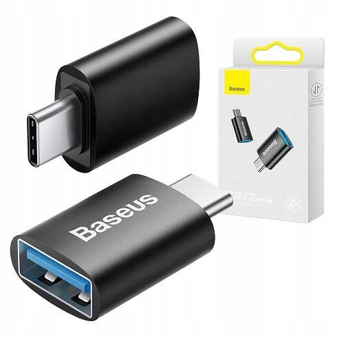 Baseus ZJJQ000001 Ingenuity Mini OTG Adaptér z USB-A na USB-C Black 6932172605643