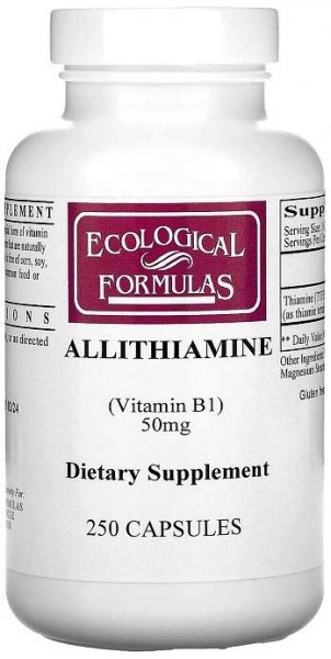 All thiamine (Vitamin B1) TTFD, 50 mg, 250 kapslí, Ecological Formulas