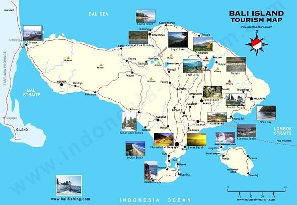 BALI MAP - PETA BALI - BALI ISLAND MAP