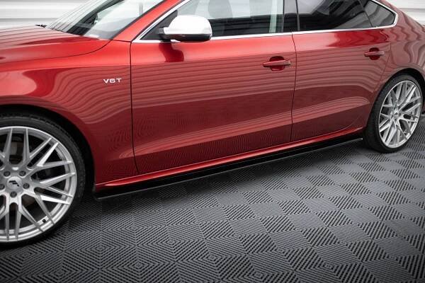 Prahové lišty Audi S5 / A5 / A5 S-Line 8T / 8T FL Sportback černý lesklý plast | TuningStyle.cz