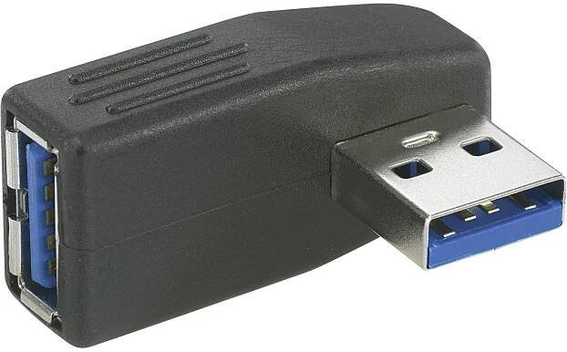 Adaptér Renkforce USB 3.0, zástrčka A ⇔ zásuvka A, bočně zahnutý o 90 ° nahoru : Půhy.cz