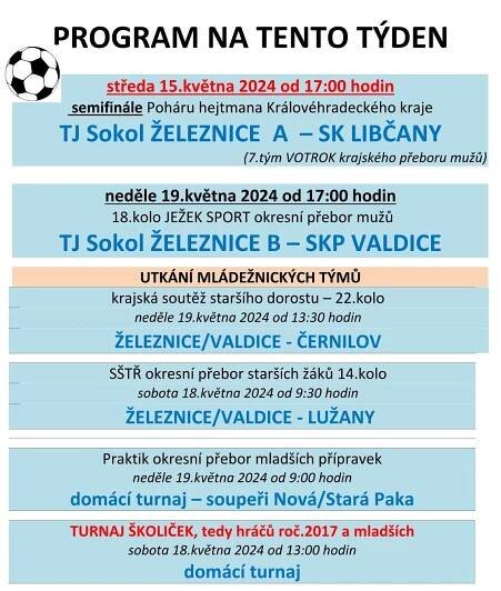 Pozvánka na aktuální fotbalová utkání v Železnici - Oficiální stránky města Železnice