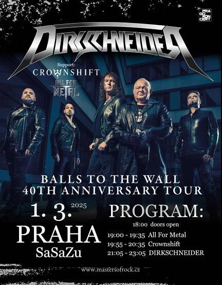 Legendární DIRKSCHNEIDER přiváží velkolepou oslavu 40. vydání ikonického alba | PRAGOKONCERT BOHEMIA, a.s.